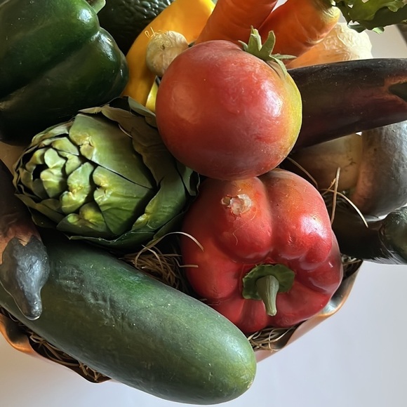 Vintage Gregorian Copper Pedestal Lotus Footed Bowl Hand Hammered Faux Vegetable - Picture 4 of 6